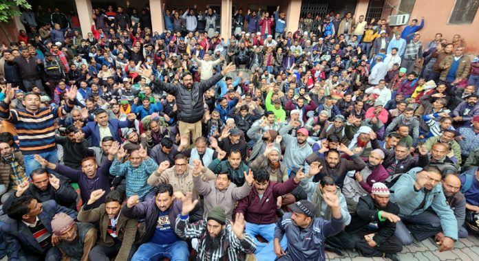 PHE Workers Continue Protest for Regularization and Pending Wages