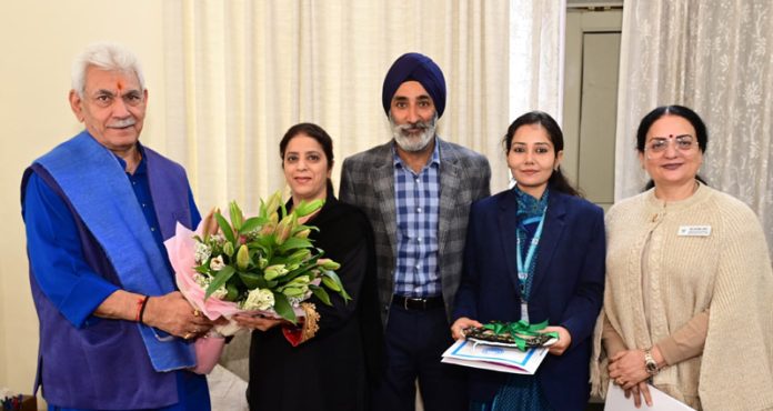 JAMMU SANSKRITI SCHOOL TEAM MEETS LIEUTENANT GOVERNOR