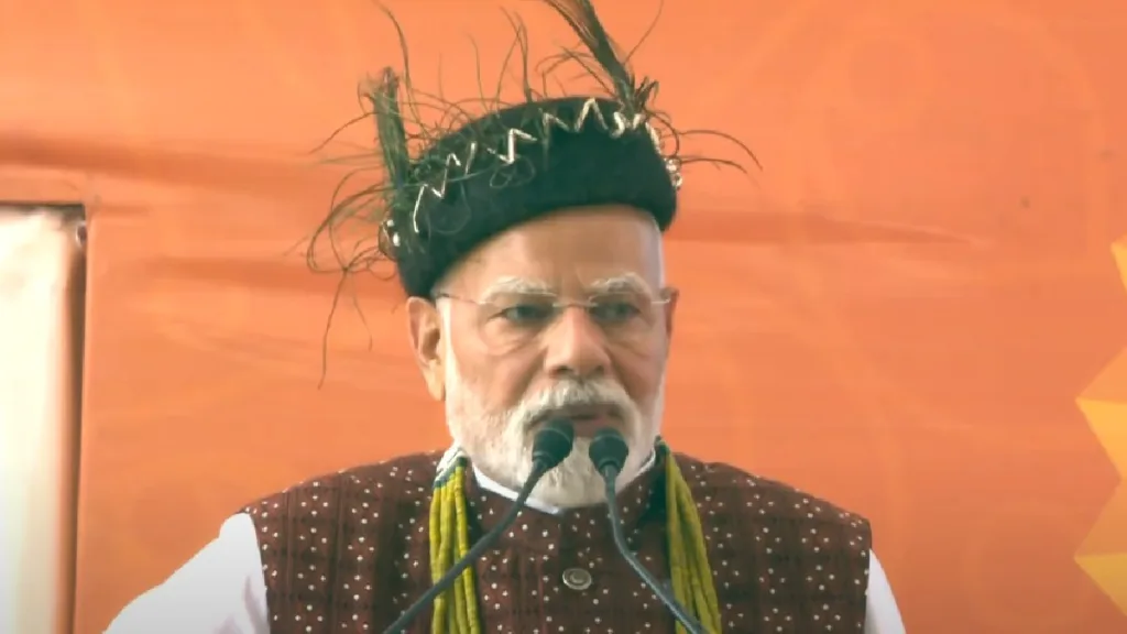 Prime Minister Narendra Modi addressing a rally in Itanagar
