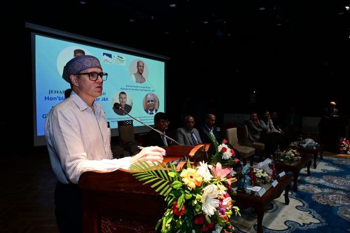 Chief Minister Omar Abdullah addresses tourism stakeholders at Gulmarg