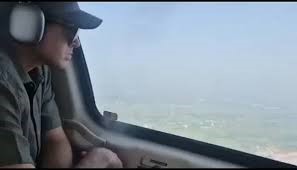 Omar Abdullah conducting aerial survey of flood-affected areas in J&K