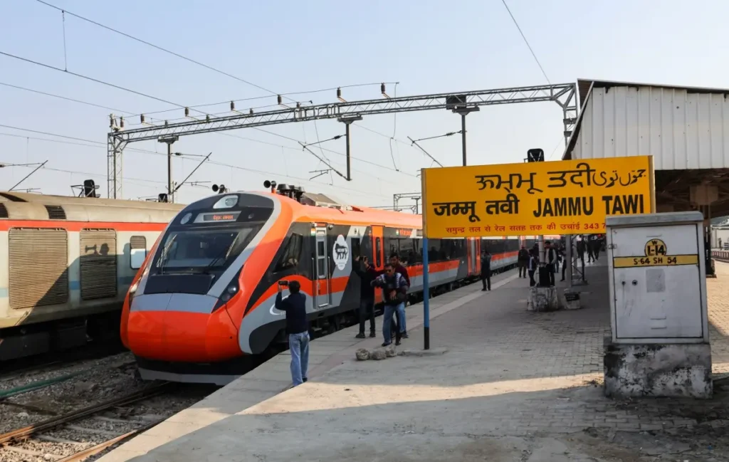 Vande Bharat train passing through Jammu region