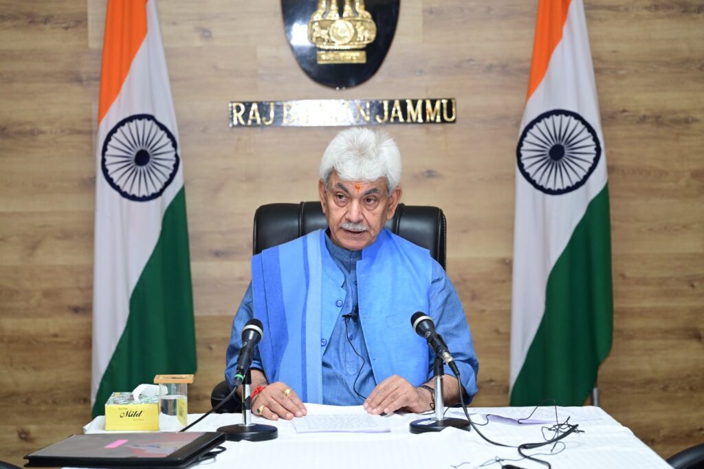 Lt Governor Manoj Sinha greets people on Vijayadashami