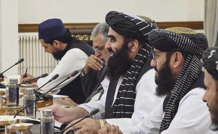 Afghan Foreign Minister Amir Khan Muttaqi during India visit