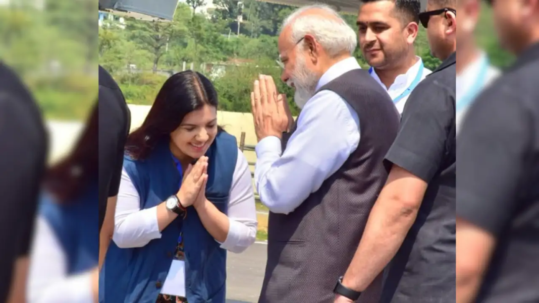 BJP candidate Devyani Rana during Nagrota by-election counting