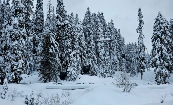 Snow-covered landscape in Kashmir after Chillai Kalan
